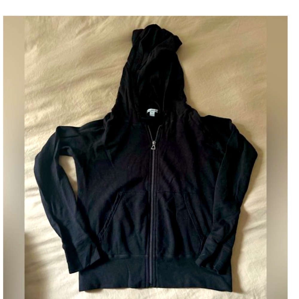 James Perce Black Zip Hoodie, Size 1